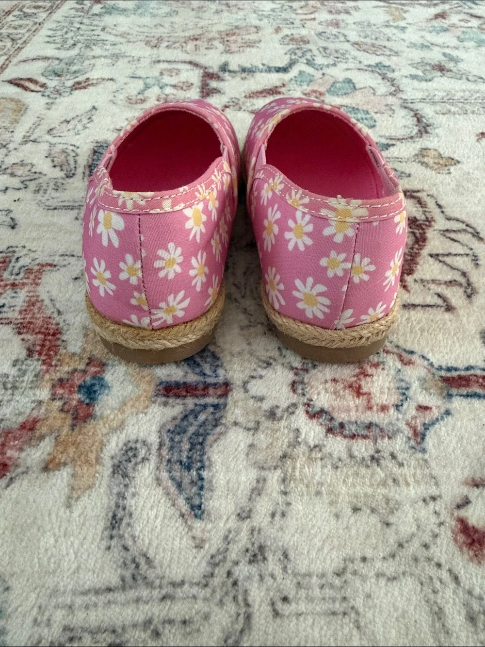 Maggie & Zoe Pink Daisy Canvas Slip-On Moccasins